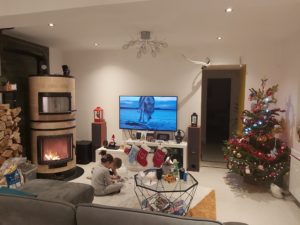 deco noel poele de masse a bois
